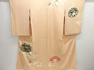 アンティーク　錦紗花模様刺繍着物
